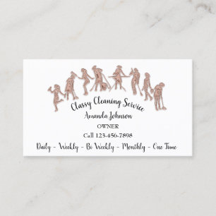 Classy Cleaning Services Rose Logo Maid White VIP Business Card