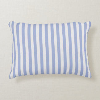 Classy Coastal Chic Light Blue White Stripes Accent Pillow