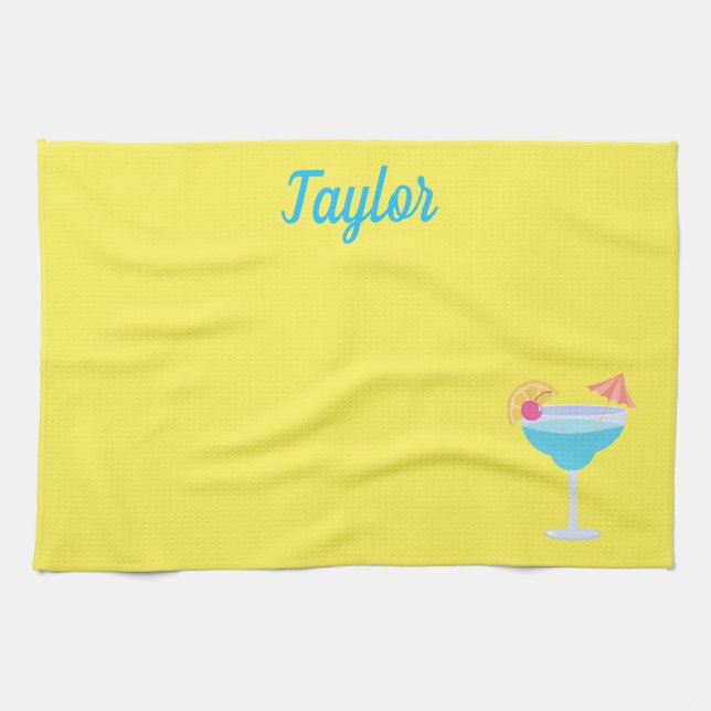 Classy cocktail glass kitchen towel (Horizontal)