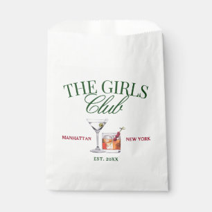 Classy Cocktails Green & Red Girl's Club Favour Bag