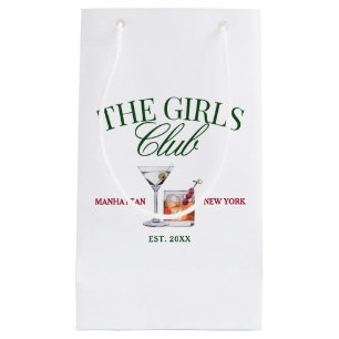Classy Cocktails Green & Red Girl's Club Small Gift Bag