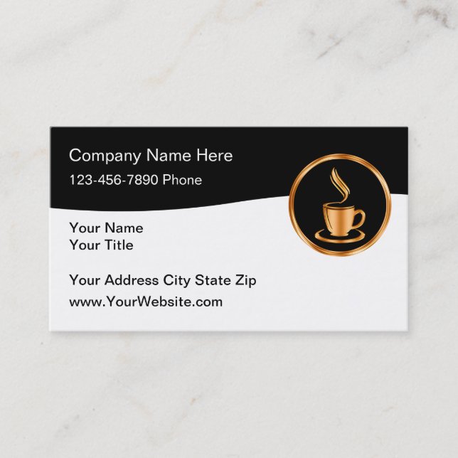 Classy Coffee Shop Business Card (Front)