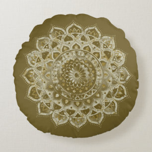 Classy Colorfully Mandala India Style 4 Round Pillow