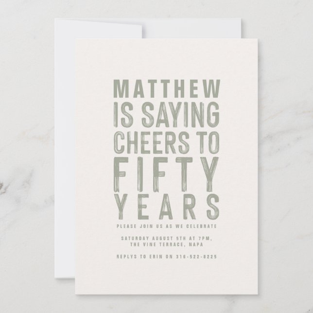 Classy colourful cheers to fifty years birthday (Front)