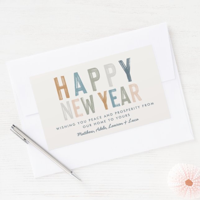 Classy colourful new years sticker (Envelope)