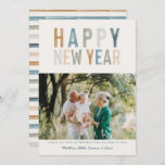 Classy colourful photo new years card<br><div class="desc">Fun,  modern colourful photo new years card. Classy muted tones. Part of a collection.</div>
