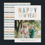 Classy colourful photo new years card<br><div class="desc">Fun,  modern colourful photo new years card. Classy muted tones. Part of a collection.</div>