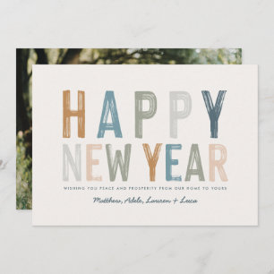 Classy colourful photo new years card