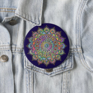 Classy Colourfully Mandala India Style 1 4 Inch Round Button