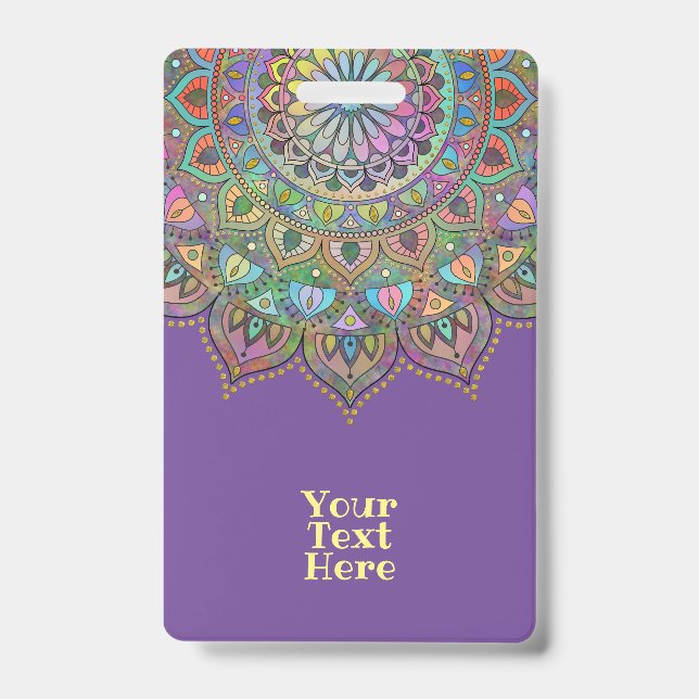 Classy Colourfully Mandala India Style 1 Badge (Front)