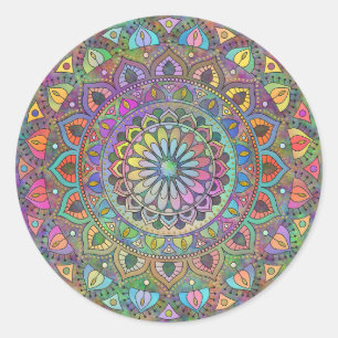 Classy Colourfully Mandala India Style 1 Classic Round Sticker