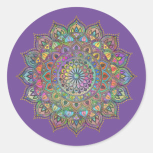 Classy Colourfully Mandala India Style 1 Classic Round Sticker