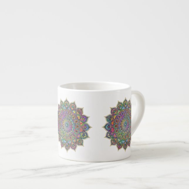 Classy Colourfully Mandala India Style 1 Espresso Cup (Front Right)