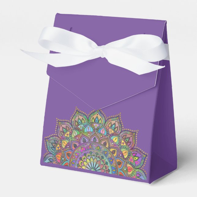 Classy Colourfully Mandala India Style 1 Favor Box (Front Side)