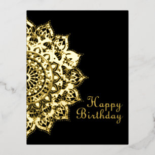 Classy Colourfully Mandala India Style 1 Foil Holiday Postcard