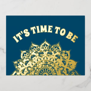 Classy Colourfully Mandala India Style 1 Foil Holiday Postcard