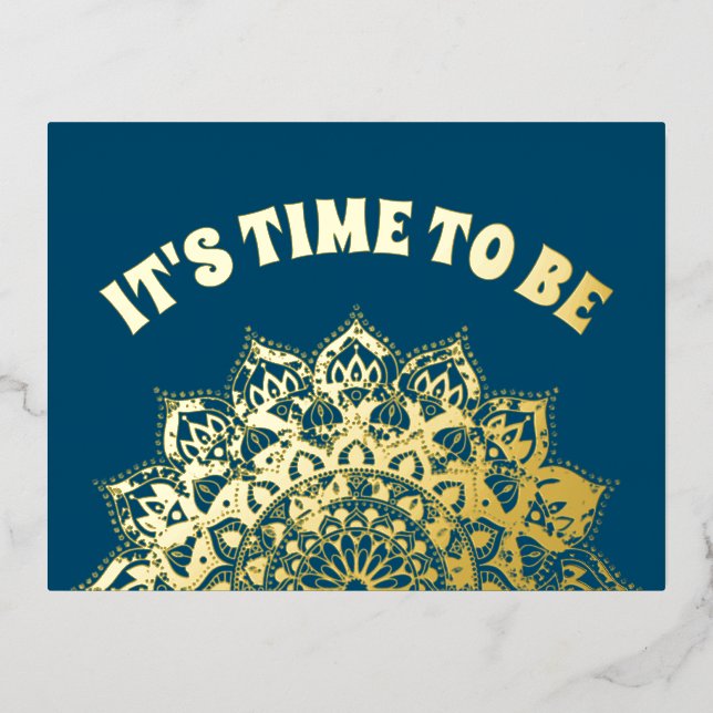 Classy Colourfully Mandala India Style 1 Foil Holiday Postcard (Front)