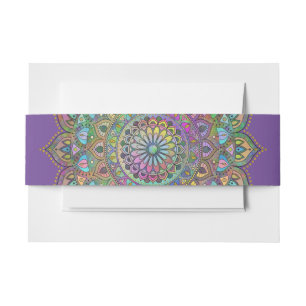 Classy Colourfully Mandala India Style 1 Invitation Belly Band