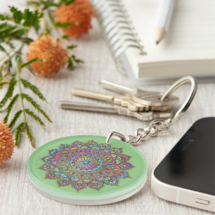 Classy Colourfully Mandala India Style 1 Keychain
