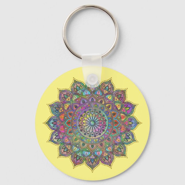 Classy Colourfully Mandala India Style 1 Keychain (Front)