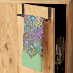 Classy Colourfully Mandala India Style 1 Kitchen Towel