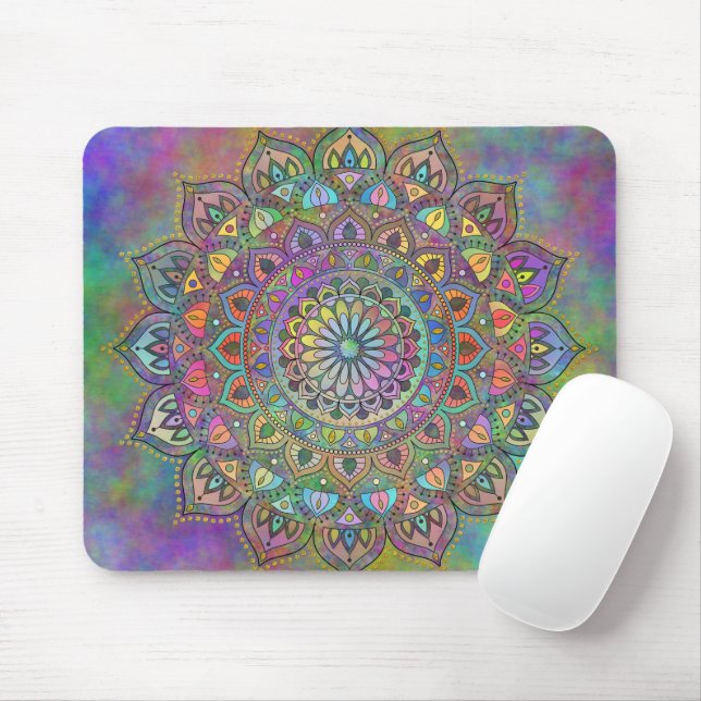 Classy Colourfully Mandala India Style 1 Mouse Pad (With Mouse)