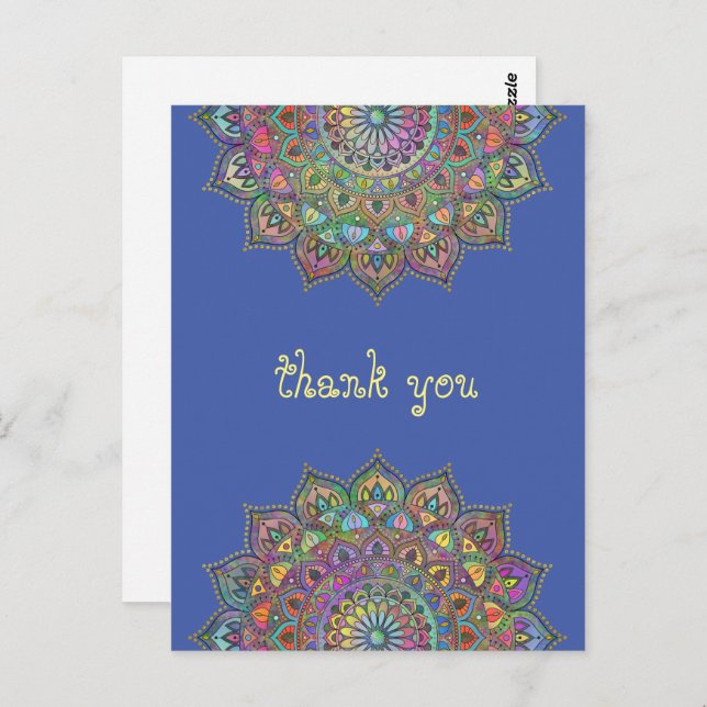 Classy Colourfully Mandala India Style 1 Postcard (Front/Back)