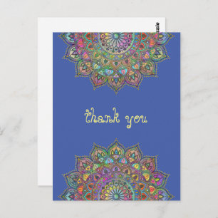 Classy Colourfully Mandala India Style 1 Postcard
