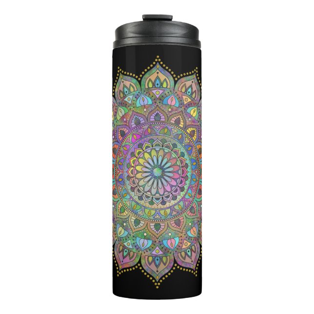 Classy Colourfully Mandala India Style 1 Thermal Tumbler (Front)