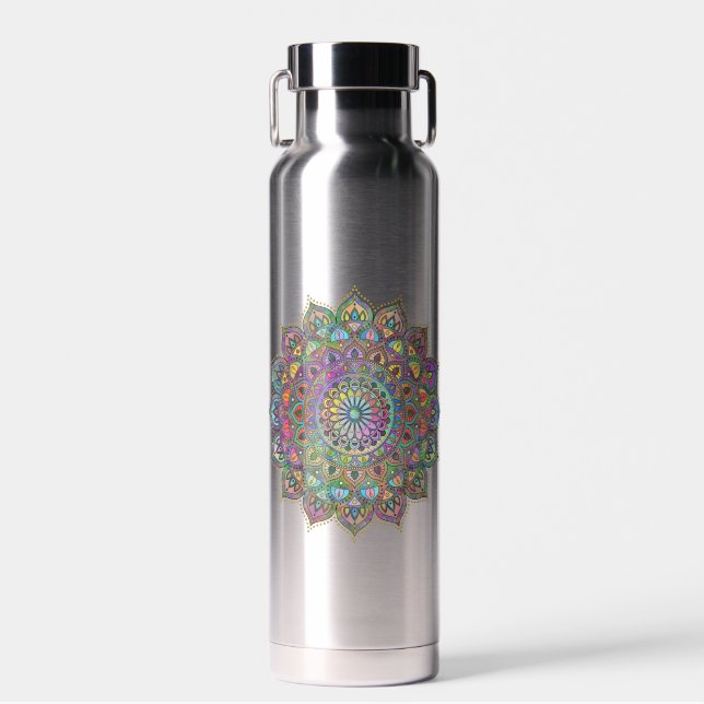Classy Colourfully Mandala India Style 1 Water Bottle (Front)