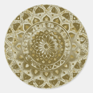 Classy Colourfully Mandala India Style 4 Classic Round Sticker