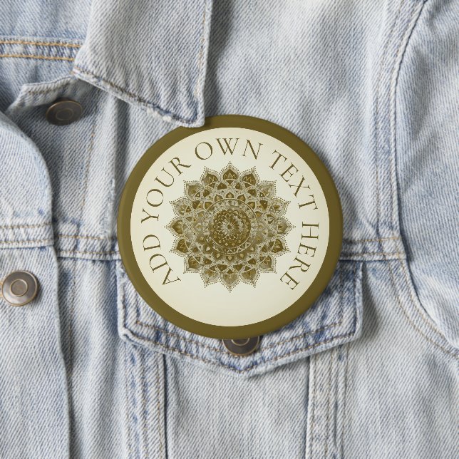 Classy Colourfully Mandala India Style 4 Inch Round Button (In Situ)