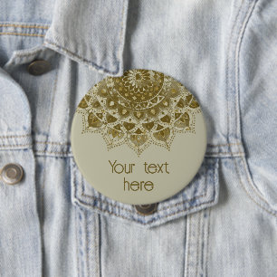 Classy Colourfully Mandala India Style 4 Inch Round Button