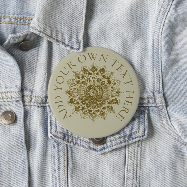 Classy Colourfully Mandala India Style 4 Inch Round Button (In Situ)