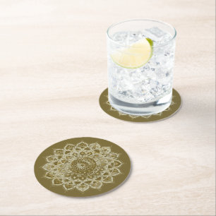 Classy Colourfully Mandala India Style 4 Round Paper Coaster