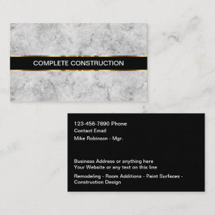 Classy Construction Theme Business Cards
