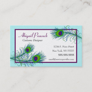 Classy Contemporarty Peacock Business Card