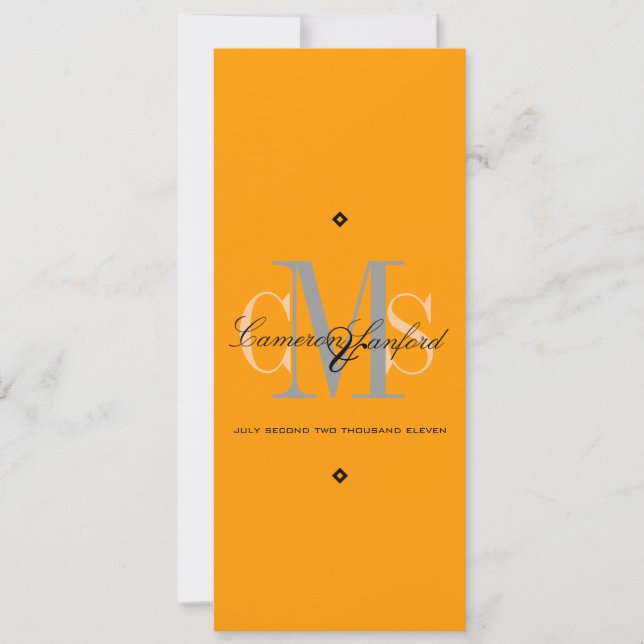 Classy + Contemporary Monogram Wedding Invitations (Front)