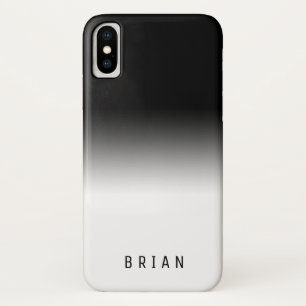 Classy COOL Gradient Black and White Personalized iPhone X Case