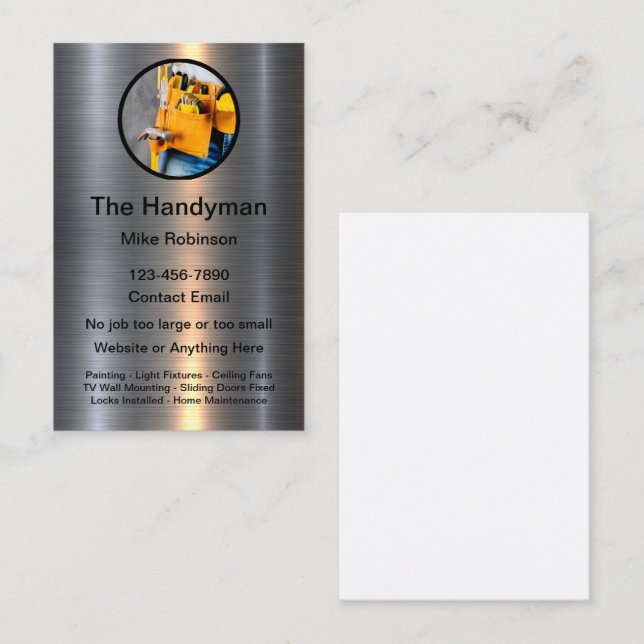 Classy Cool Handyman Business Cards (Front/Back)