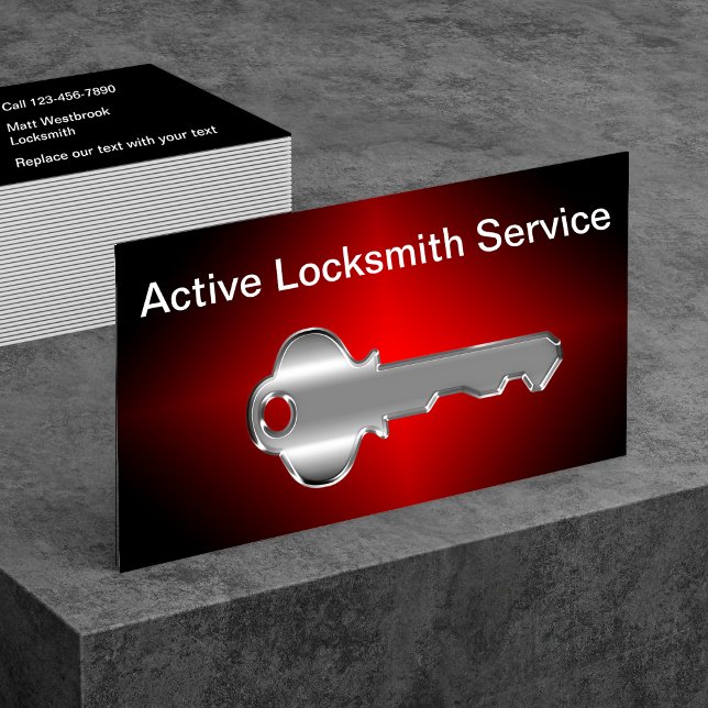 Classy Cool Locksmith House Key Theme Business Card (Creator Uploaded)