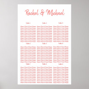 Classy Coral and White Poster
