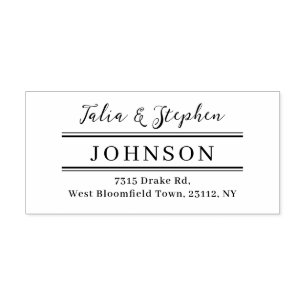 Classy Couple Elegant Monogram Return Address Self-inking Stamp