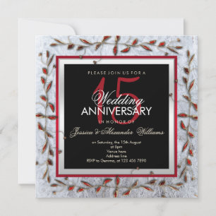 Classy Crystal & Gems 15th Wedding Anniversary Invitation