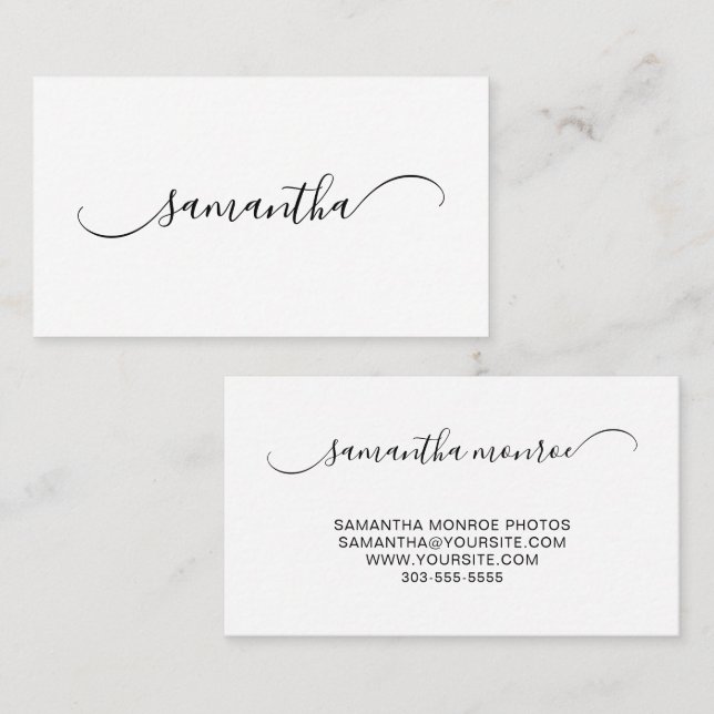Classy Curved Swash Signature Name Business Card (Front/Back)