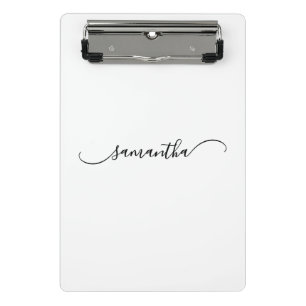 Classy Curved Swash Signature Name Mini Clipboard