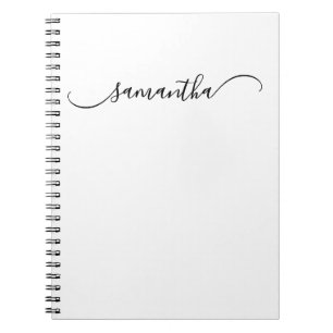 Classy Curved Swash Signature Name Notebook