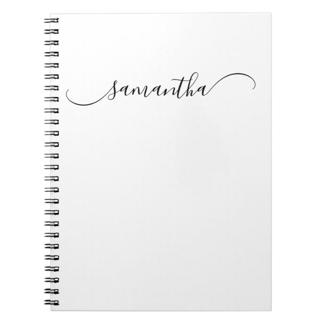 Classy Curved Swash Signature Name Notebook (Front)