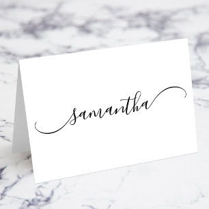 Classy Curved Swash Signature Name Place Cards