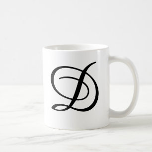 Classy custom add your own initial monogram text coffee mug